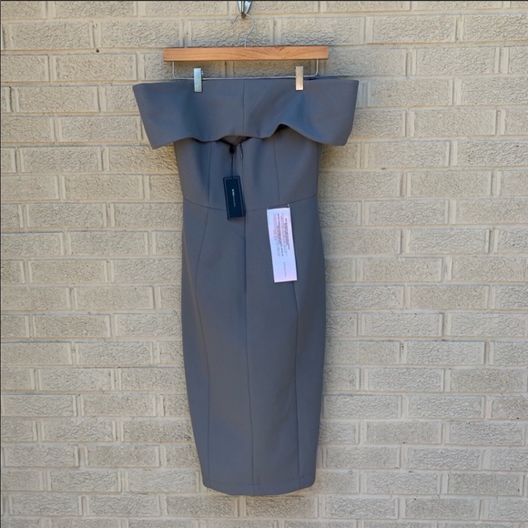 BCBG Blue off shoulder Dress size 6 - Picture 3 of 6